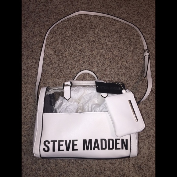 Steve Madden Handbags - Steve Madden White and Clear Convertible Bag, NWT